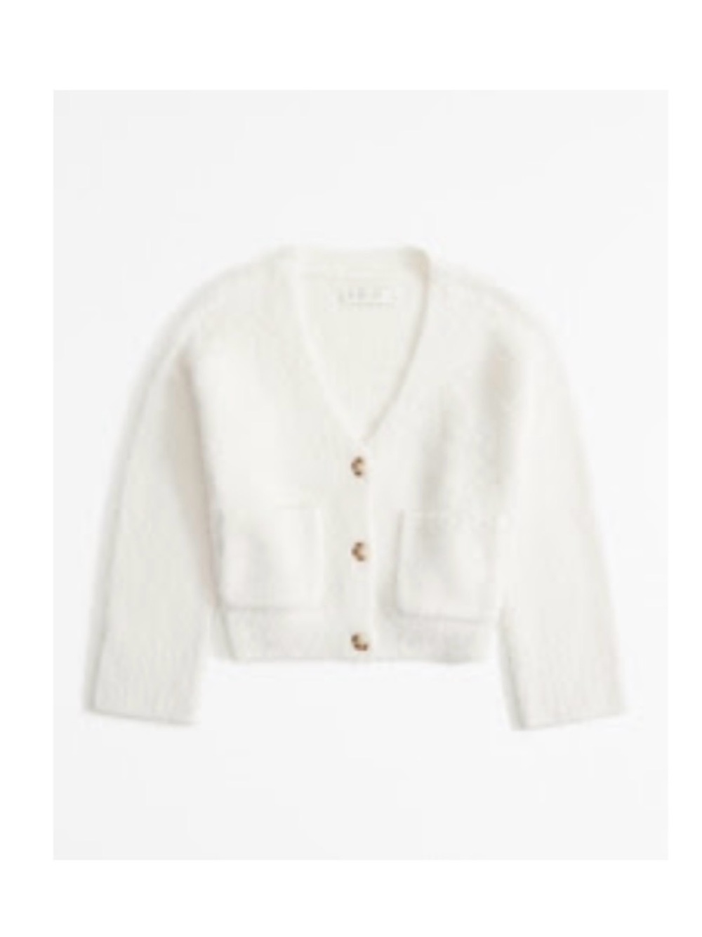 Abercrombie & Fitch Cream V-Neck Button Cardigan size S